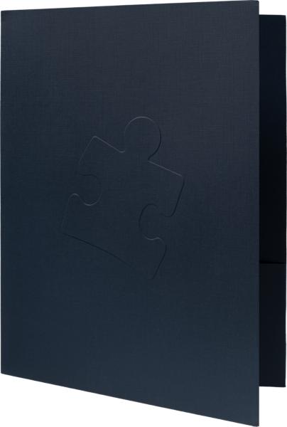 9 x 12 Nautical Blue Linen Presentation Folder with Unique Puzzle Design -  JAM Paper