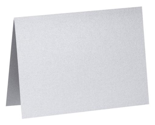 A2 Folded Card (4 1/4 x 5 1/2) Silver Metallic