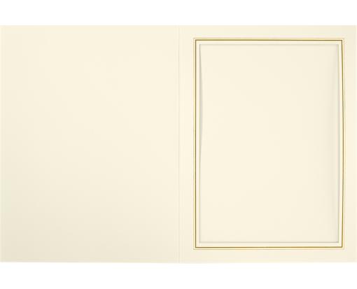 6 x 8 Portrait Photo Holder Natural Linen w/Gold Foil