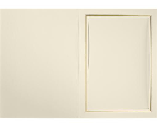 5 x 7 Portrait Photo Holder Natural Linen w/Gold Foil