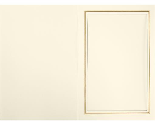 4 x 6 Portrait Photo Holder Natural Linen w/Gold Foil