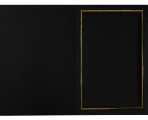4 x 6 Portrait Photo Holder Black Linen w/Gold Foil
