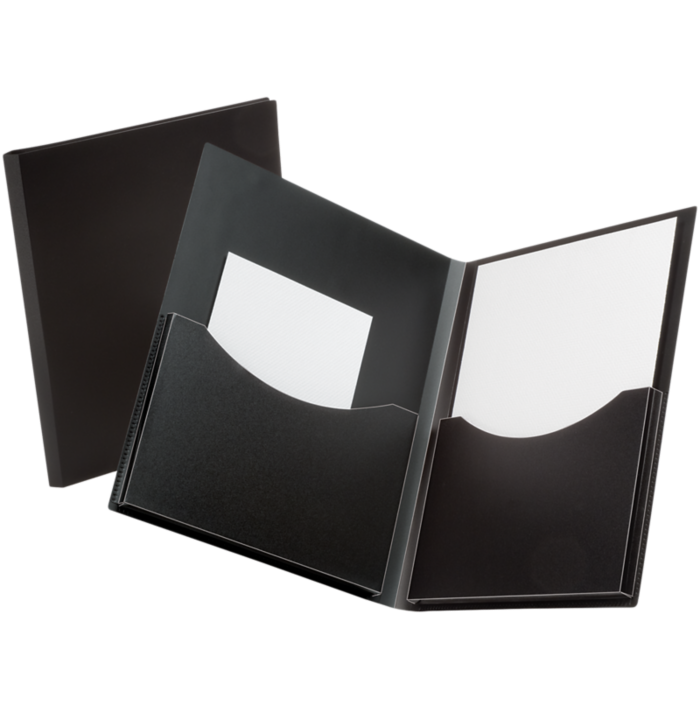 Oxford® Double Stuff Poly Folder Black