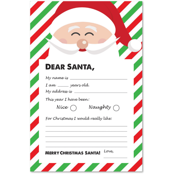 Blank Letter to Santa Kit (12 1/4 x 7 1/4)-Letter to Santa - Red/Green ...