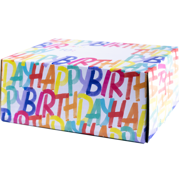 Small Mailing Box (9.6 x 6.5 x 4) Rainbow Birthday
