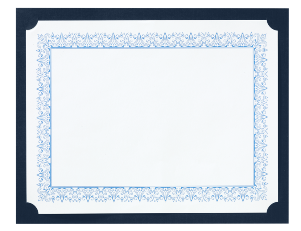 Blank 9 1/2 x 12 Single Certificate HolderNautical Blue Linen