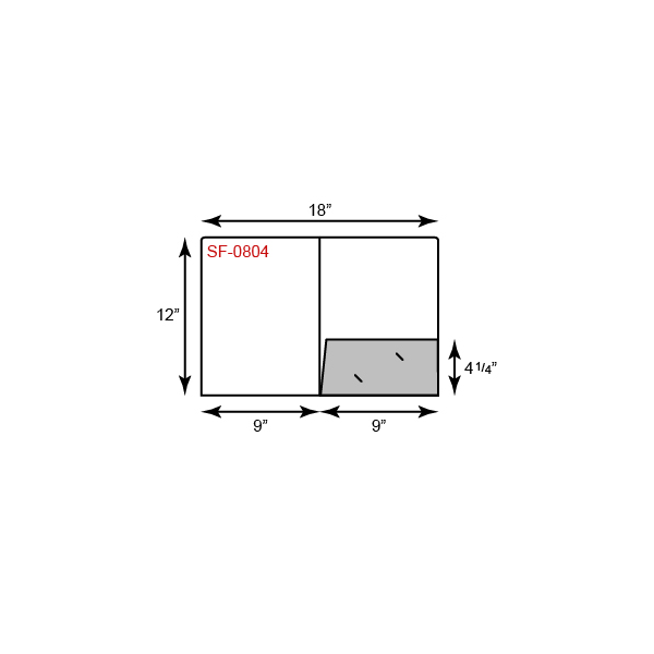 9 x 12 Presentation Folder w/Standard One Pocket (Right) & Rounded Corner 