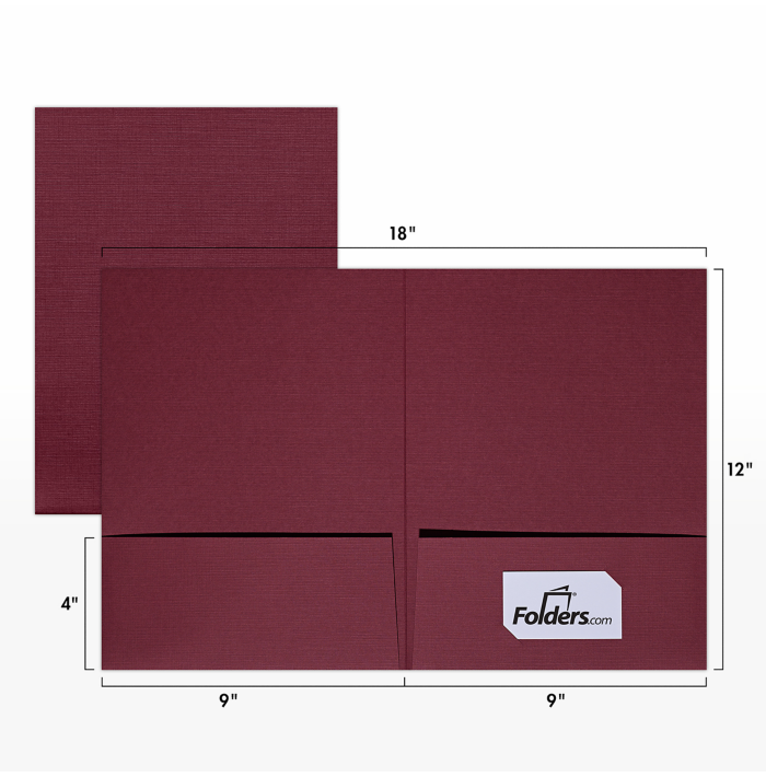 9 x 12 Presentation Folder Burgundy Linen
