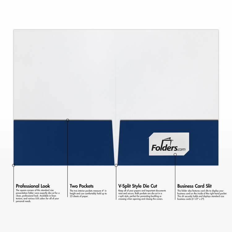 9 x 12 Presentation Folder Navy Gloss