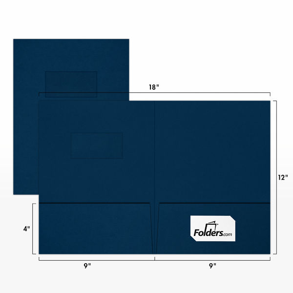Blank 9 x 12 Presentation Folder w/Front Cover WindowNautical Blue