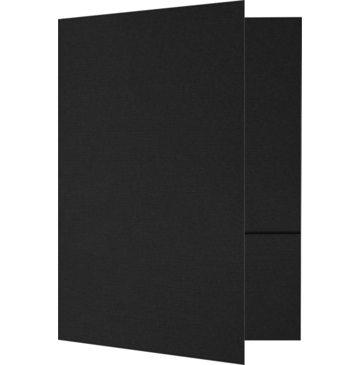 Blank 6 x 9 Small Presentation FoldersBlack Linen