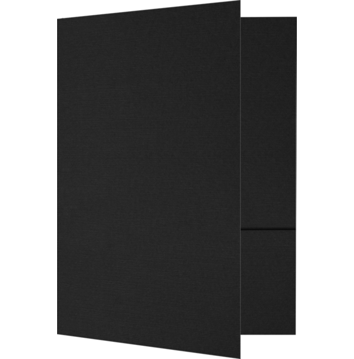 6 x 9 Small Presentation Folders Black Linen