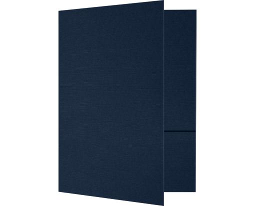 6 x 9 Small Presentation Folders Nautical Blue Linen