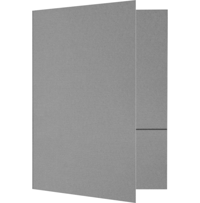 6 x 9 Small Presentation Folders Sterling Gray Linen