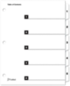 Printable Table of Contents Dividers (5 Tab) White