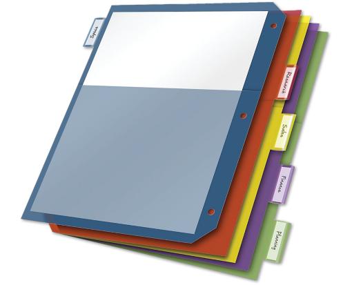 Double Pocket Poly Dividers (5 Tab) Assorted