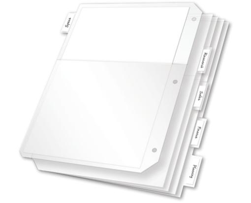 Poly Ring Binder Pockets (5 Insertable Tabs) Clear