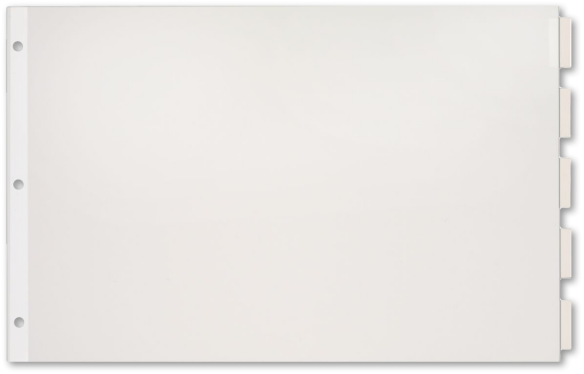 11 x 17 Paper Insertable Dividers (5 Tab) Clear