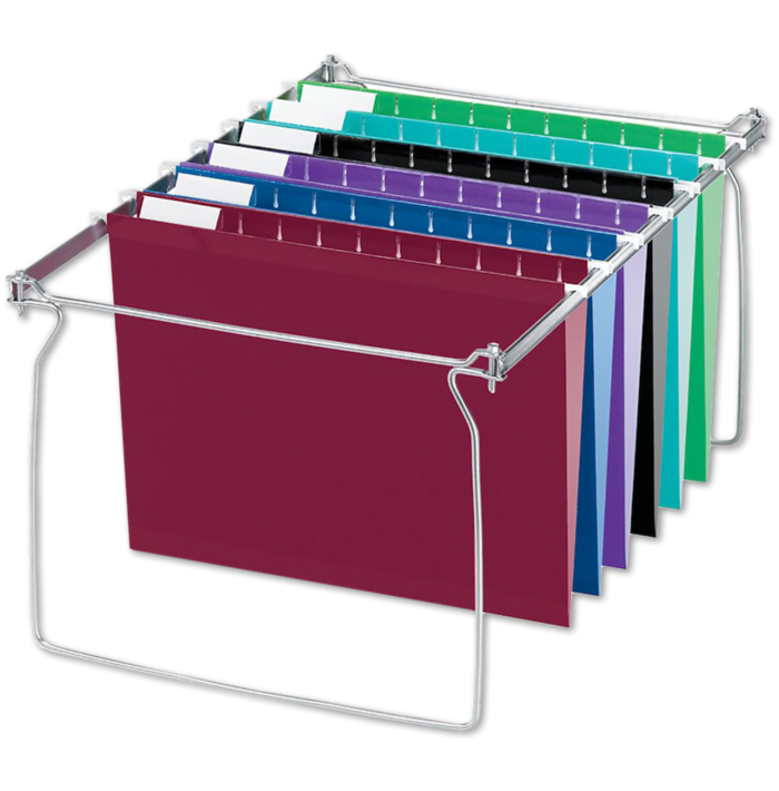 Hanging File Frames Kit (12 Hanging File Folders, Tabs & Inserts) Assorted