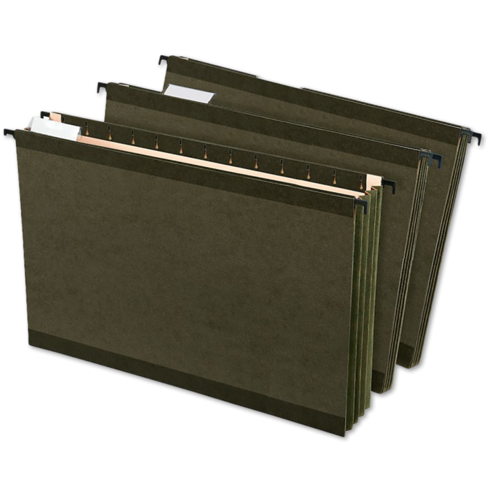 Legal Size Pendaflex SureHook Reinforced Extra Capacity Hanging Pocket (Pack of 4) Green