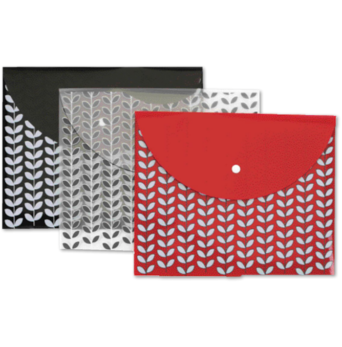 Letter Size Poly Snap Envelope (Pack of 3) Assorted