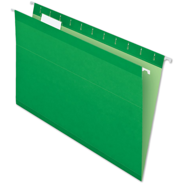 Legal Size Pendaflex Reinforced (1/5 Cut) Hanging Folder (Pack of 25) Green