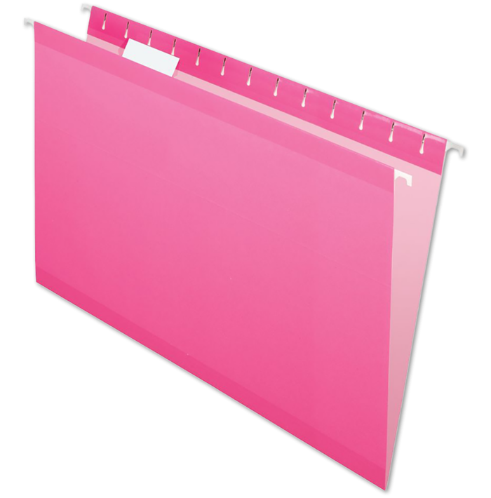 Legal Size Pendaflex Reinforced (1/5 Cut) Hanging Folder (Pack of 25) Pink