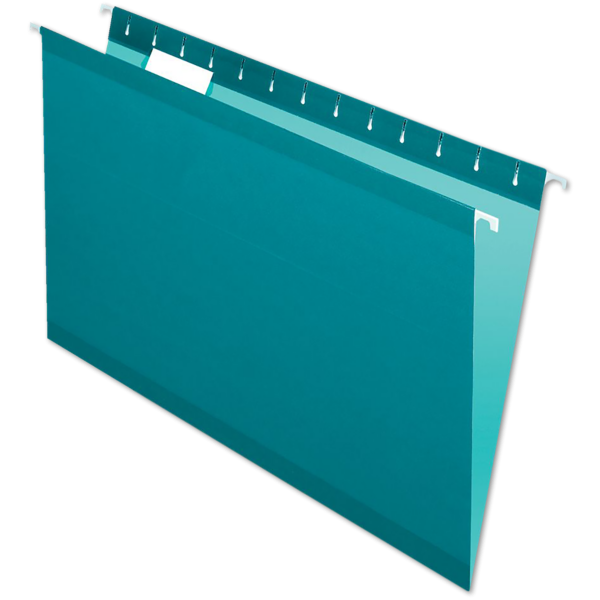 Legal Size Pendaflex Reinforced (1/5 Cut) Hanging Folder (Pack of 25) Teal