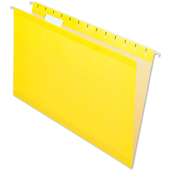 Legal Size Pendaflex Reinforced (1/5 Cut) Hanging Folder (Pack of 25) Yellow