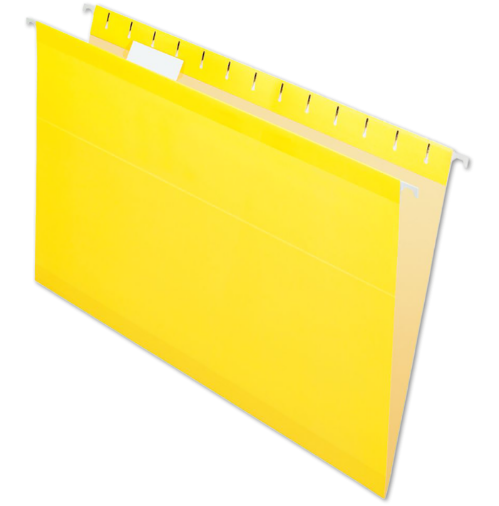 Legal Size Pendaflex Reinforced (1/5 Cut) Hanging Folder (Pack of 25) Yellow