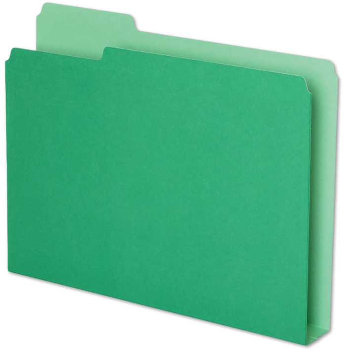 Letter Size File Folder (1/3 Cut Tab) Green