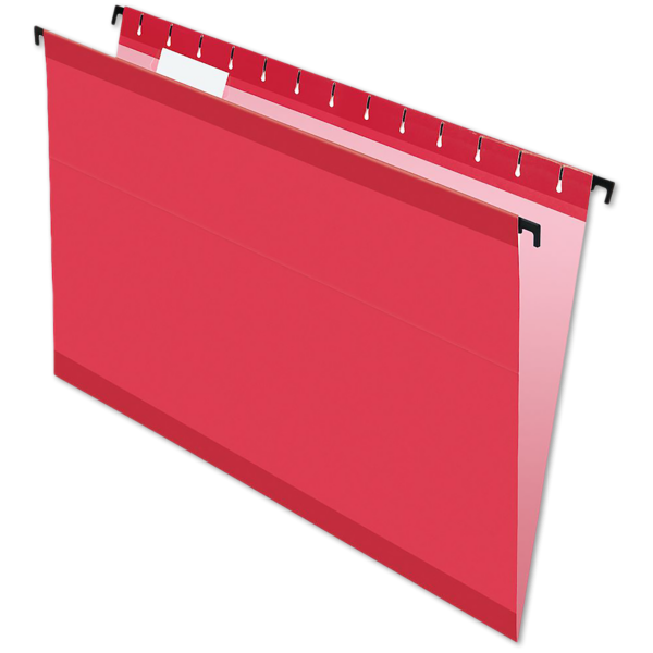 Legal Size Pendaflex SureHook Reinforced (1/5 Cut) Hanging Folder (Pack of 20) Red