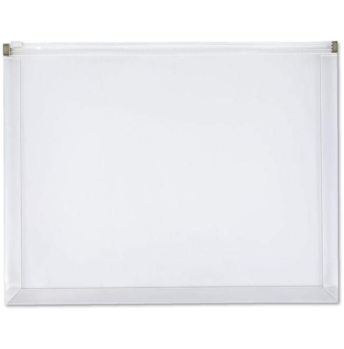 Letter Size Side-Opening Zip Envelope (Pack of 5) Clear