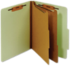 Letter Size Standard Classification Folder (2/5 Cut Tab) w/2 Divider & Bonded Fastener (Pack of 100) Green