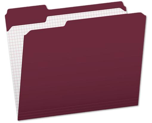 Pendaflex Letter Size (1/3 Cut) File Folder w/Interior Grid (Pack of 100) Burgundy