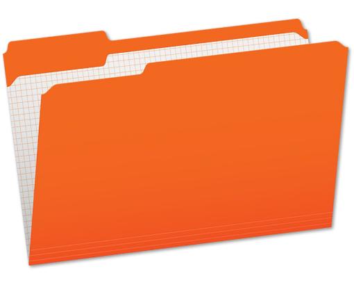 Pendaflex Letter Size (1/3 Cut) File Folder w/Interior Grid (Pack of 100) Orange