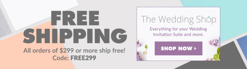 Envelopes.com Free Shipping/Wedding Shop Banner